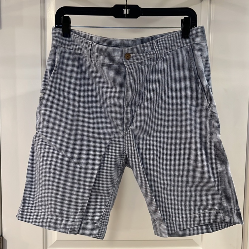 Daniel Cremieux Mens Flat Front Shorts Size 32 Blue Cotton 9" Inseam Chino Golf